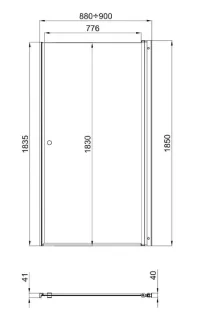 Душевая дверь Triton Уно Щ0000036858 90 см профиль хром стекло прозрачное